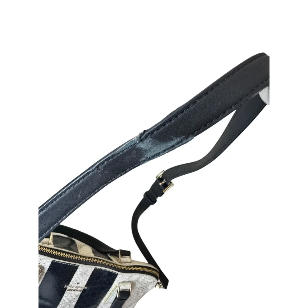 Kate Spade Satchel Handbag Snake Print‎ Black Stripe Crossbody Bag